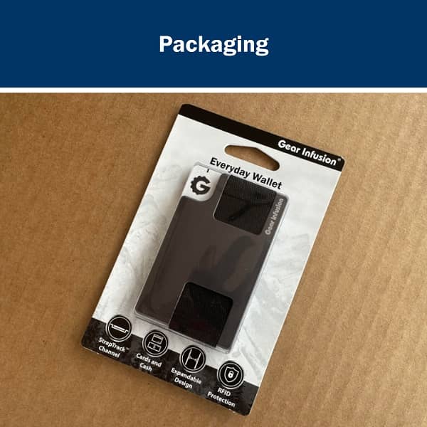 Gear Infusion ultra-slim wallet, minimalist design with RFID-blocking technology, multiple card slots, and a dedicated cash pocket for everyday carry.
