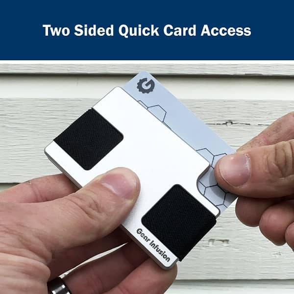 Gear Infusion ultra-slim wallet, minimalist design with RFID-blocking technology, multiple card slots, and a dedicated cash pocket for everyday carry.