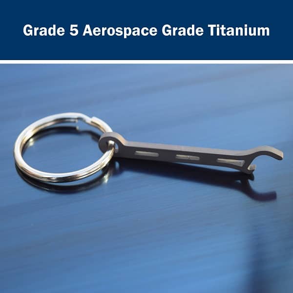 Brew Soldier bottle opener made from Grade 5 titanium, designed to blend with your keyring for discreet everyday carry (EDC) and built for durability and strength.