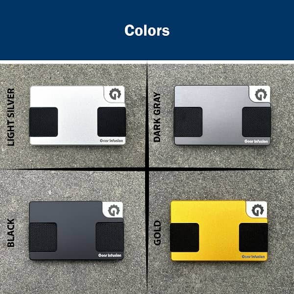 Gear Infusion ultra-slim wallet, minimalist design with RFID-blocking technology, multiple card slots, and a dedicated cash pocket for everyday carry.