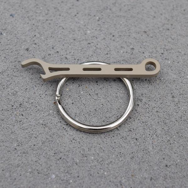 Brew Soldier bottle opener made from Grade 5 titanium, designed to blend with your keyring for discreet everyday carry (EDC) and built for durability and strength.